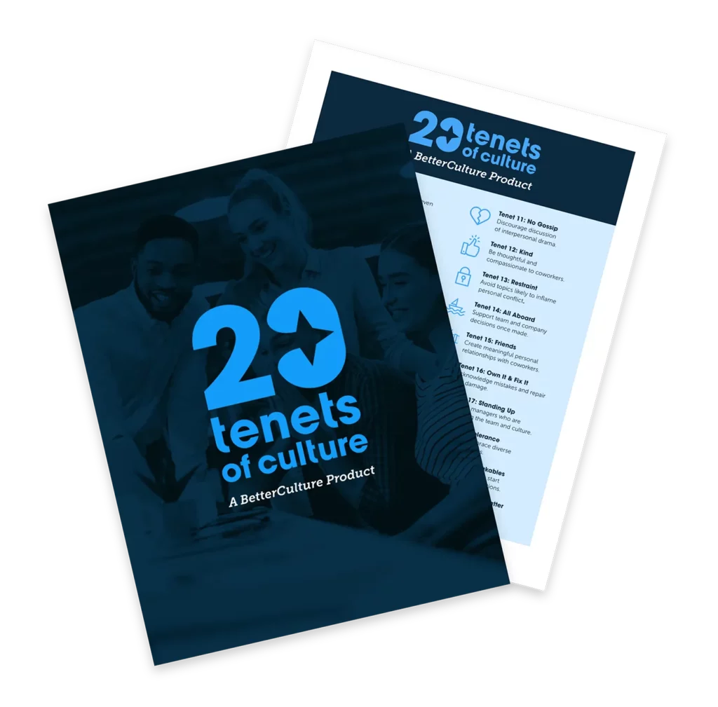 BetterCulture's 20 Tenets of Culture